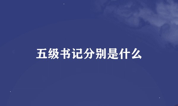 五级书记分别是什么