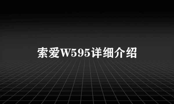 索爱W595详细介绍