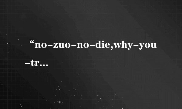 “no-zuo-no-die,why-you-try!”是什么意思？