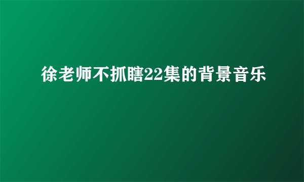 徐老师不抓瞎22集的背景音乐