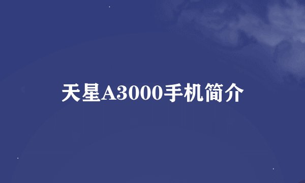 天星A3000手机简介