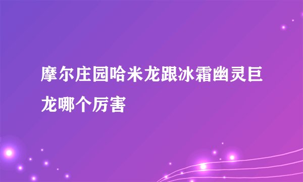 摩尔庄园哈米龙跟冰霜幽灵巨龙哪个厉害