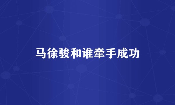 马徐骏和谁牵手成功