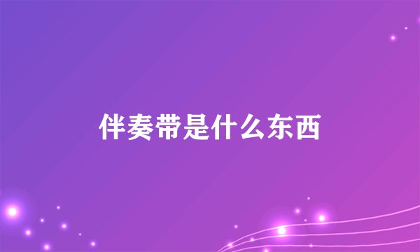 伴奏带是什么东西
