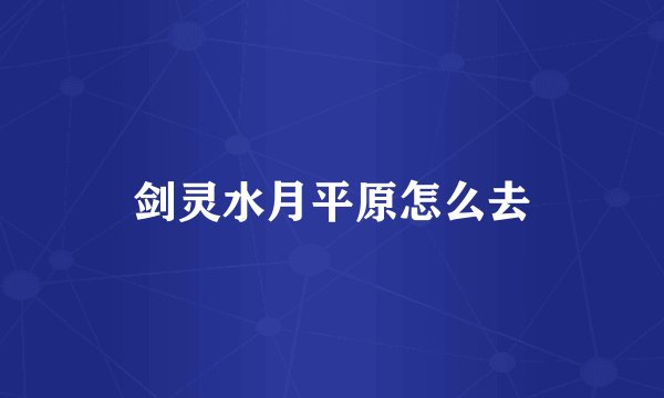 剑灵水月平原怎么去