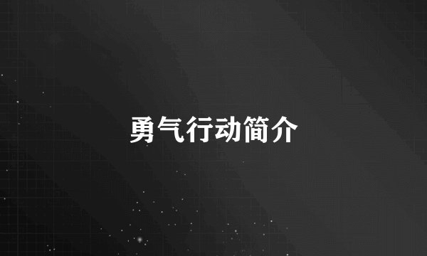 勇气行动简介