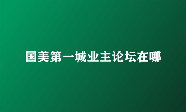 国美第一城业主论坛在哪