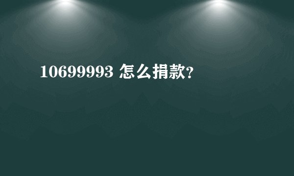 10699993 怎么捐款?