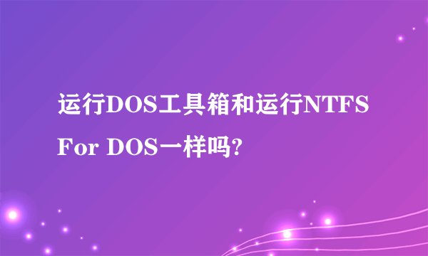 运行DOS工具箱和运行NTFS For DOS一样吗?