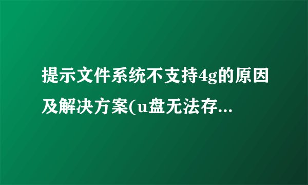 提示文件系统不支持4g的原因及解决方案(u盘无法存储大于4g