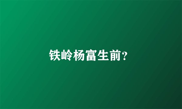 铁岭杨富生前？