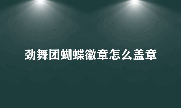 劲舞团蝴蝶徽章怎么盖章