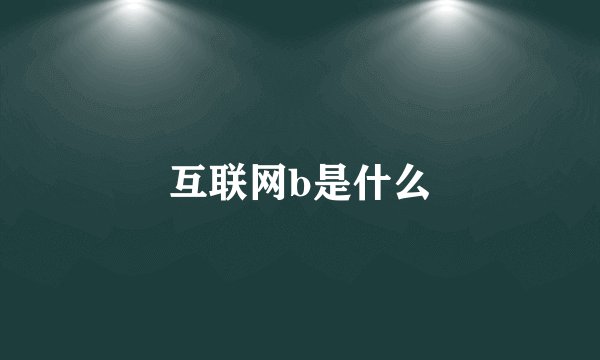 互联网b是什么