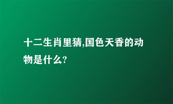 十二生肖里猜,国色天香的动物是什么?