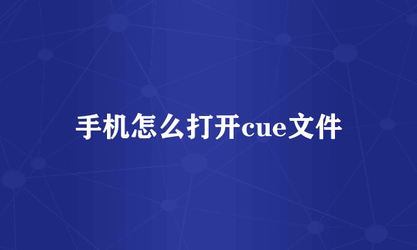 手机怎么打开cue文件