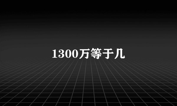 1300万等于几