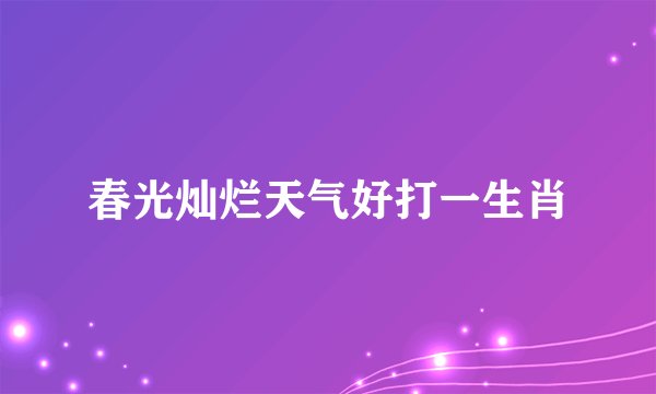 春光灿烂天气好打一生肖