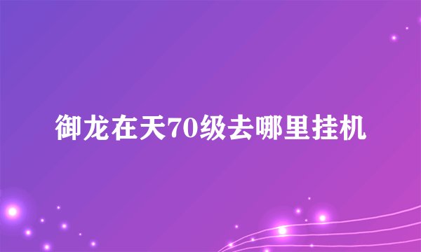 御龙在天70级去哪里挂机