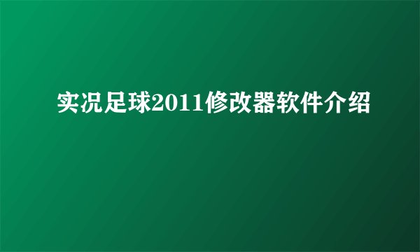 实况足球2011修改器软件介绍