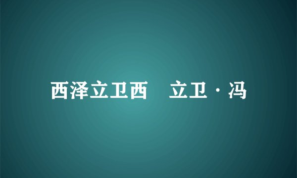 西泽立卫西沢立卫·冯