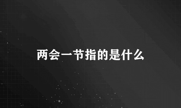两会一节指的是什么