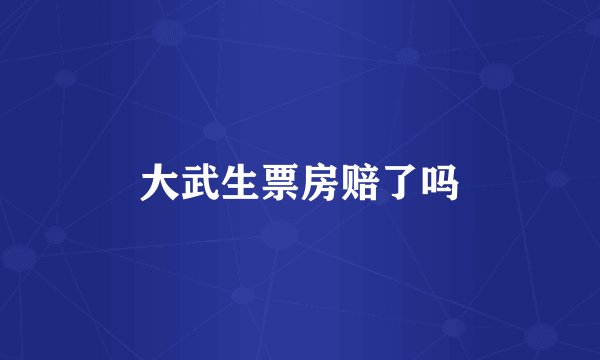 大武生票房赔了吗