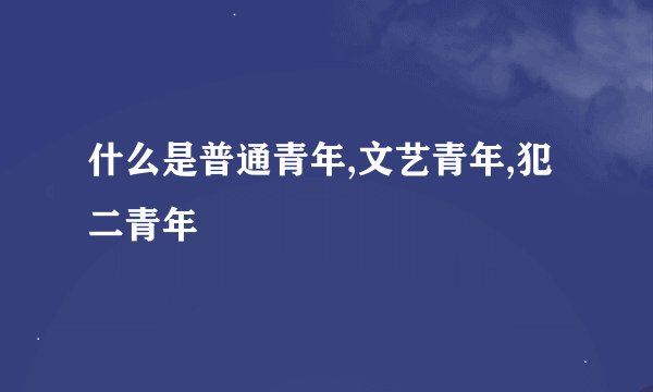 什么是普通青年,文艺青年,犯二青年