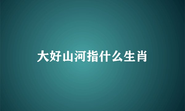 大好山河指什么生肖