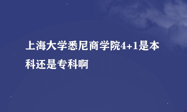 上海大学悉尼商学院4+1是本科还是专科啊