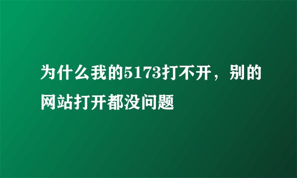 为什么我的5173打不开,别的网站打开都没问题