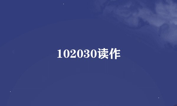 102030读作
