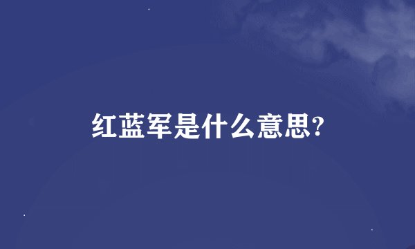 红蓝军是什么意思?