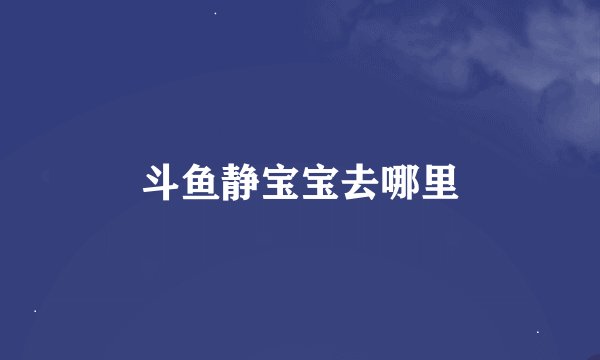 斗鱼静宝宝去哪里