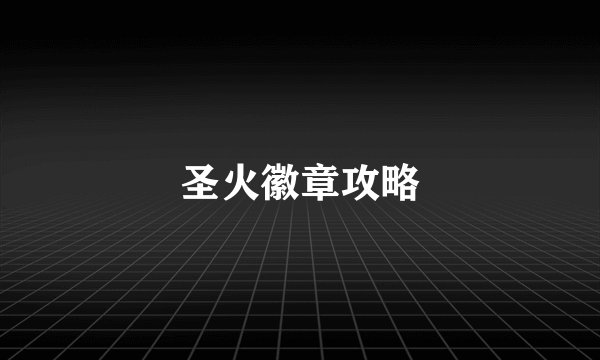 圣火徽章攻略