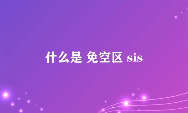 什么是 免空区 sis