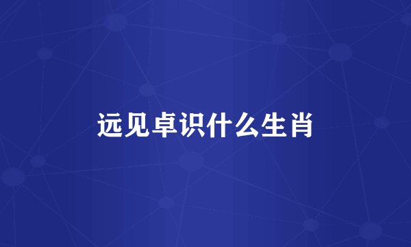 远见卓识什么生肖