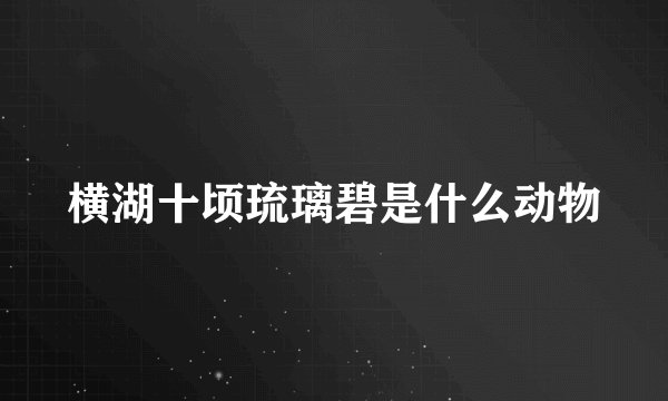 横湖十顷琉璃碧是什么动物