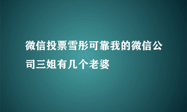 微信投票雪彤可靠我的微信公司三姐有几个老婆