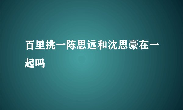 百里挑一陈思远和沈思豪在一起吗