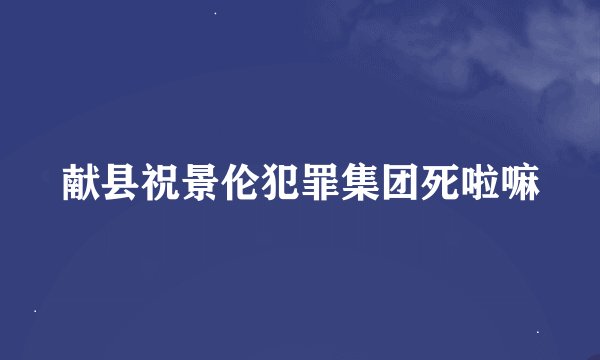 献县祝景伦犯罪集团死啦嘛
