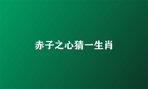 赤子之心猜一生肖