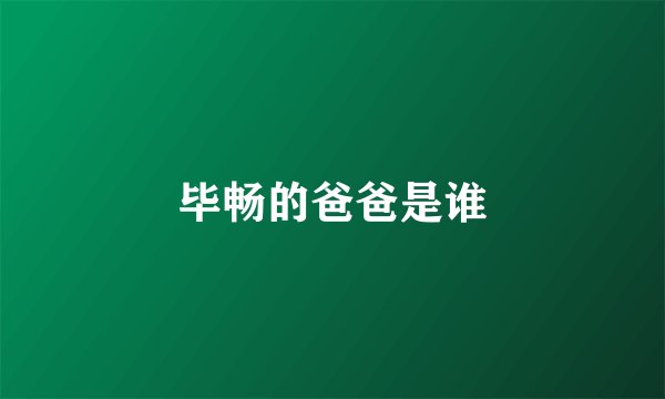 毕畅的爸爸是谁