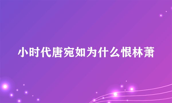 小时代唐宛如为什么恨林萧