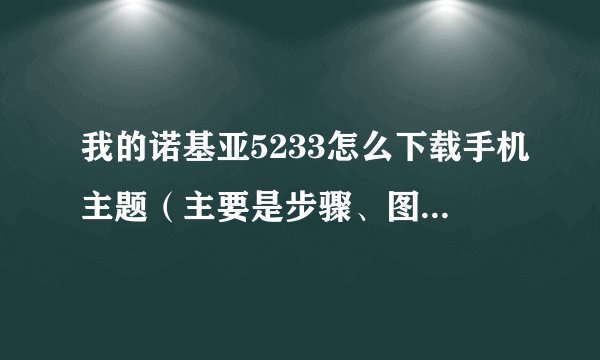 我的诺基亚5233怎么下载手机主题（主要是步骤、图文说明高分悬赏）