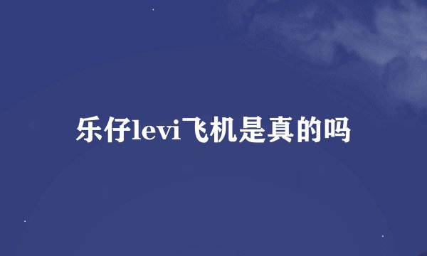乐仔levi飞机是真的吗