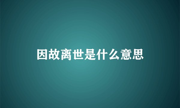因故离世是什么意思