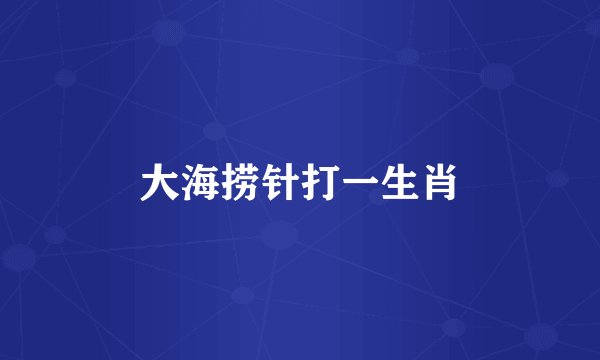 大海捞针打一生肖