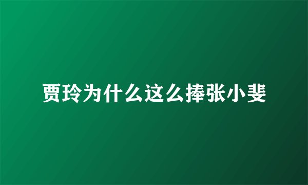 贾玲为什么这么捧张小斐