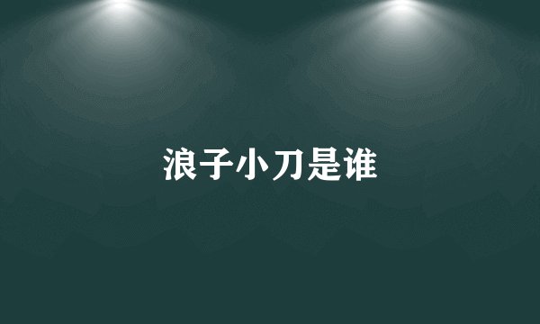 浪子小刀是谁