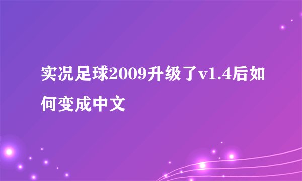 实况足球2009升级了v1.4后如何变成中文
